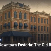 Fostoria News: Illustration, with headline: Historic Downtown Fostoria: The Old Buildings